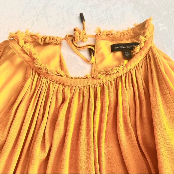 Banana Republic Yellow/Mustard Pleated Halter Midi Dress - Picture 5 of 7